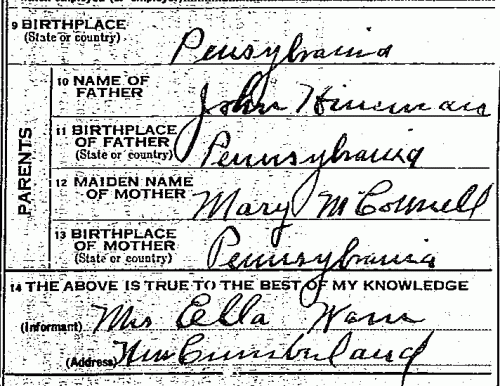 West Virginia Death Record - cropped